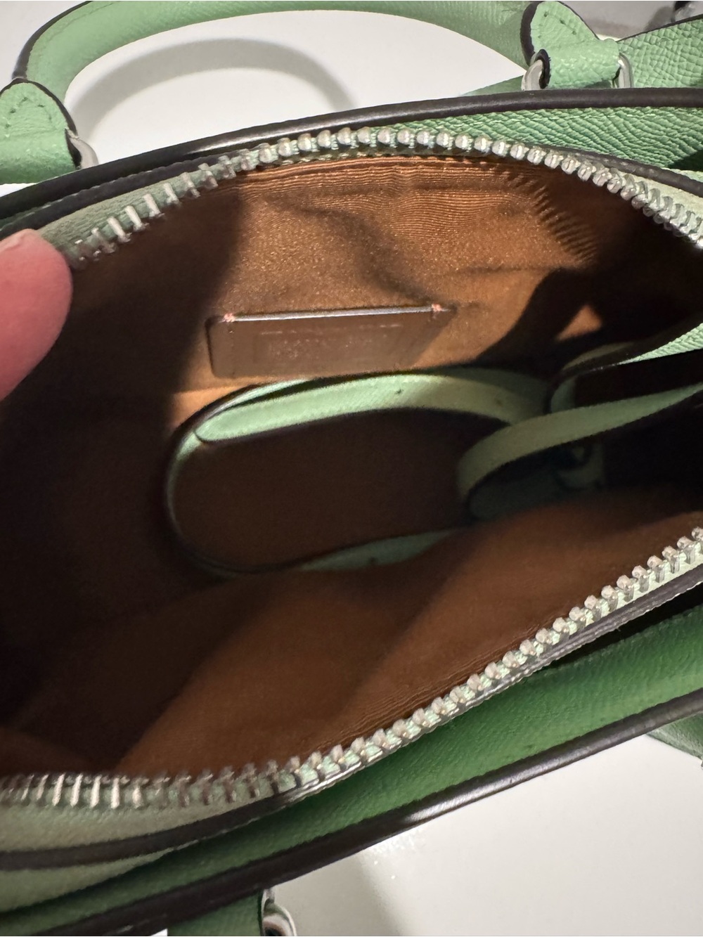 Coach Mint Green Mini Satchel with Matching Card Pouch - Picture 4 of 4